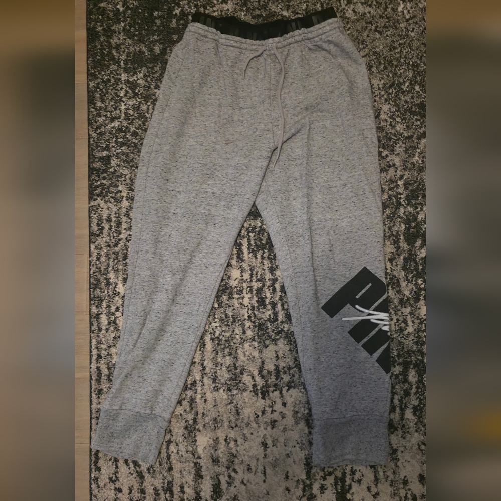 Puma Gray Joggers with Black Trim